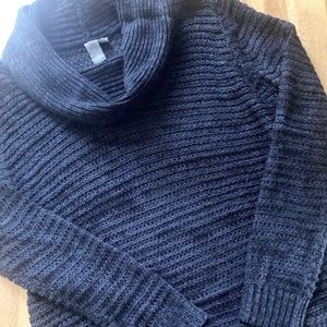 Fransesca Navy/Black Cowl Neck Sweater - L